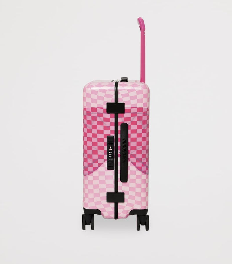 Sprayground Embossed Check Cabin Suitcase 50cm, imported from the UK
