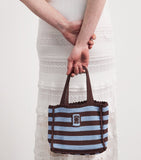 Sandro Paris crochet striped tote bag, imported from the UK