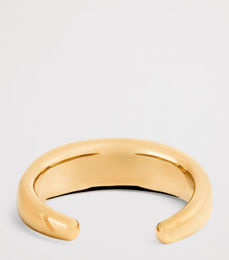 LIÉ STUDIO gold-plated Emma cuff bangle H5.5cm, imported from the UK