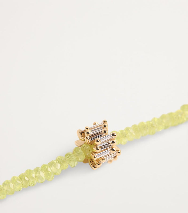 Suzanne Kalan yellow gold diamond chrysoberyl beaded necklace - British product