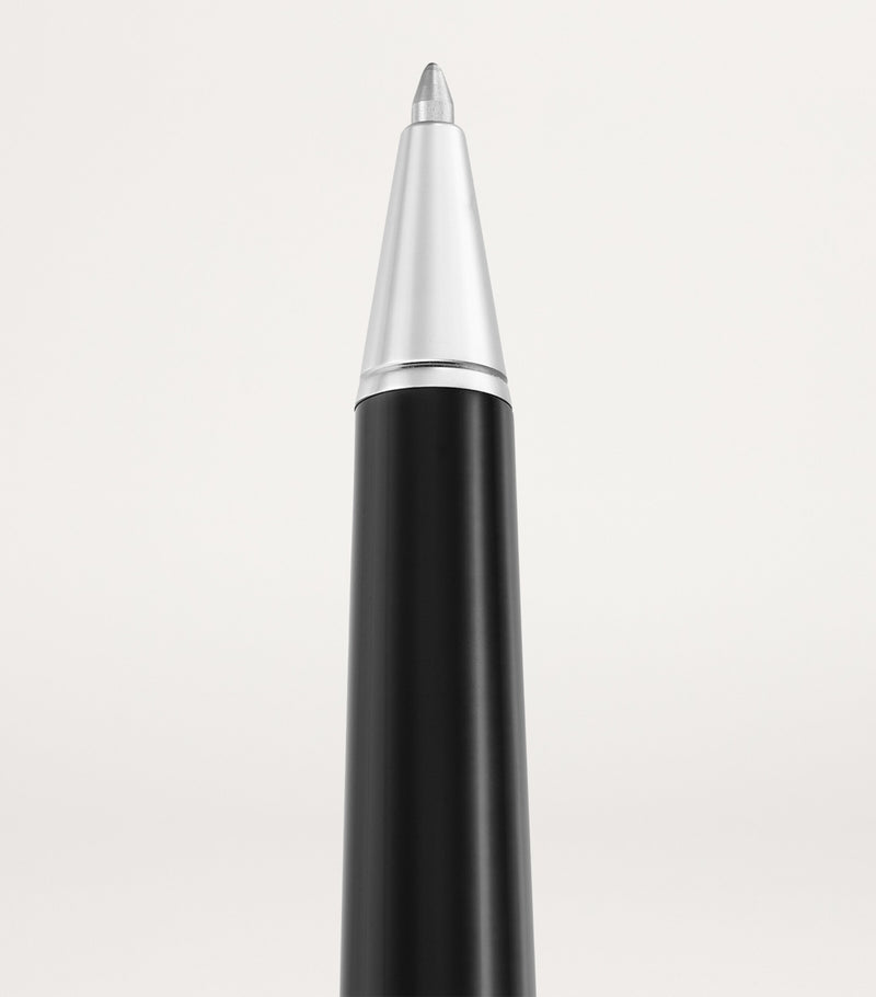 Cartier Santos de Cartier ballpoint pen with black composite and palladium accents, 14cm height - British product