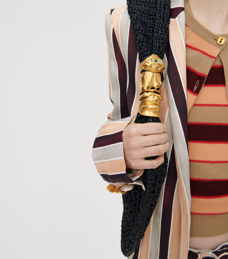 Schiaparelli large raffia Soufflé Baguette shoulder bag, UK version