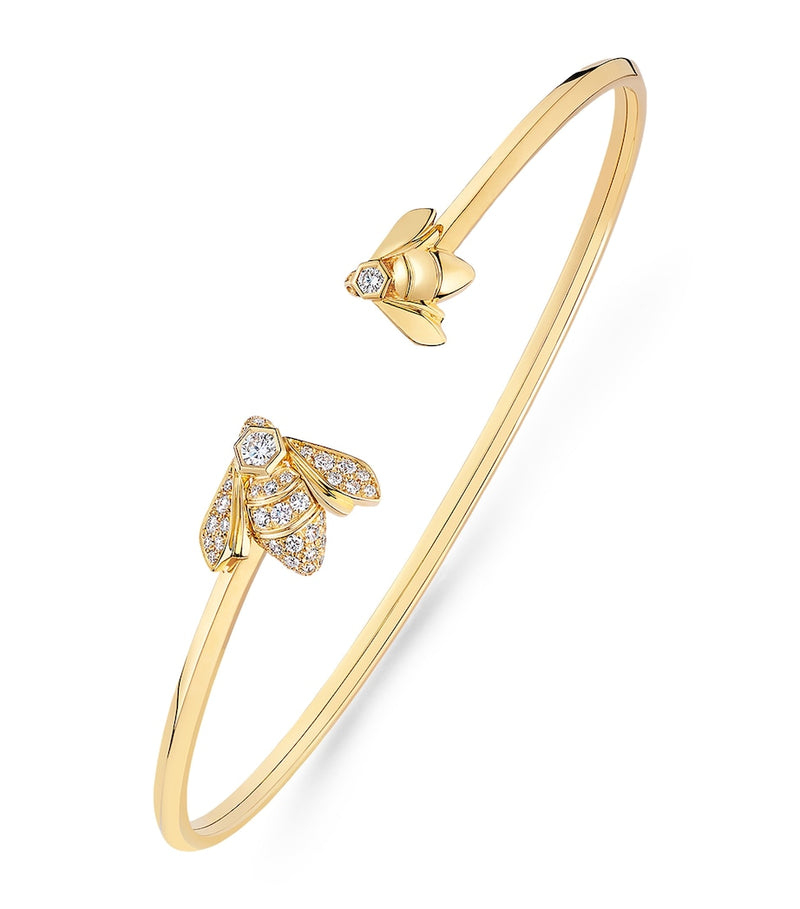 Chaumet yellow gold and diamond bee bangle - British product