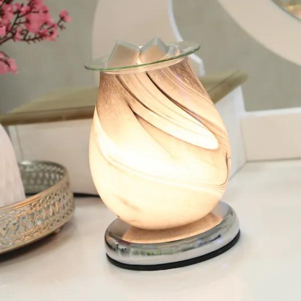 Aroma electric touch wax melter grey swirl 16cm, imported from the UK