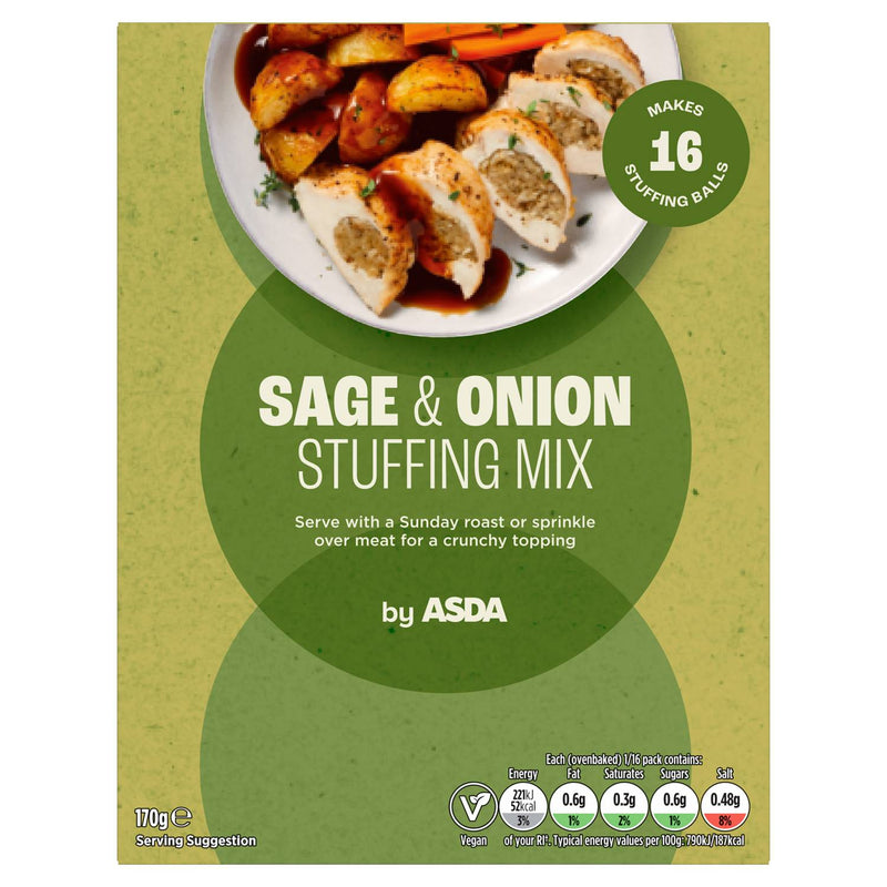 ASDA stuffing mix Sage & Onion 170g, UK version