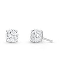 9ct white gold cubic zirconia stud earrings 5mm (British brand)