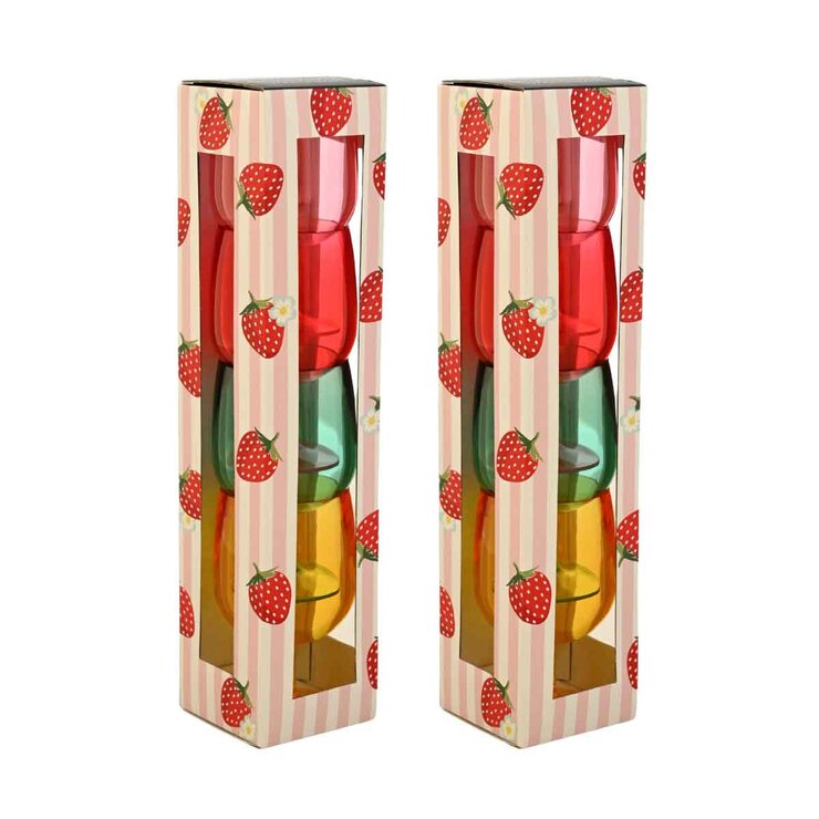 Navigate Strawberries & Cream acrylic wine stems 8 pack (British brand)