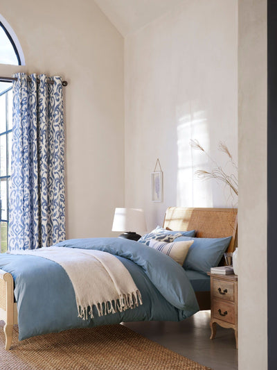 Next Blue Slate Cotton Rich Duvet Cover and Pillowcase Set- Buy online at McGrocer
