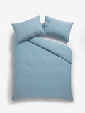 Blue slate duvet cover and pillowcase set - British product