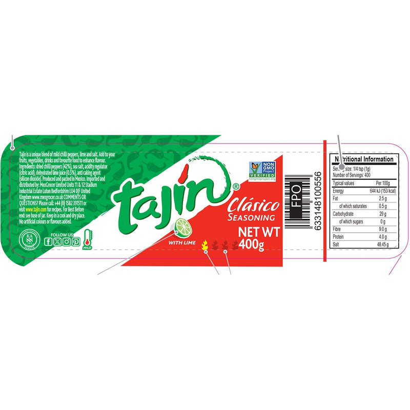 Tajin classic chilli and lime seasoning 400g (British brand)