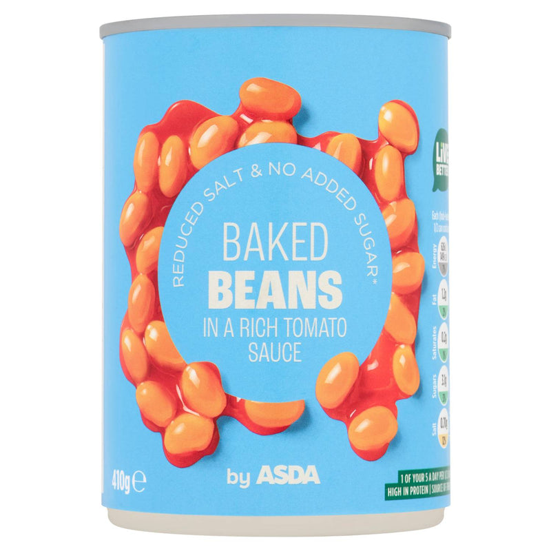 ASDA baked beans in rich tomato sauce 410g - British product
