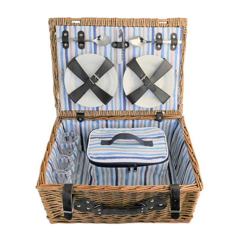 Navigate 4 person wicker picnic basket with insulated bag, UK version