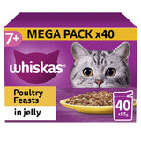Costco UK Whiskas Poultry Feast in Jelly Pouches 7+ Adult Cat Food Pouches 40 x 85g- Buy online at McGrocer