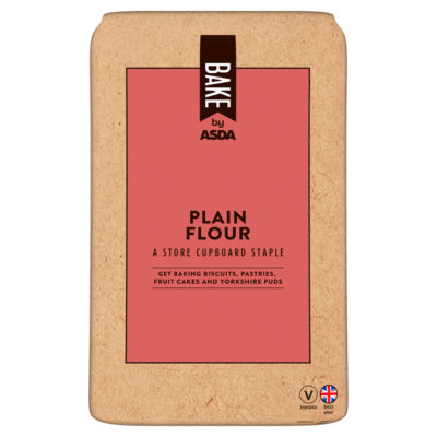 ASDA plain wheat flour 1.5kg pack for baking - British product