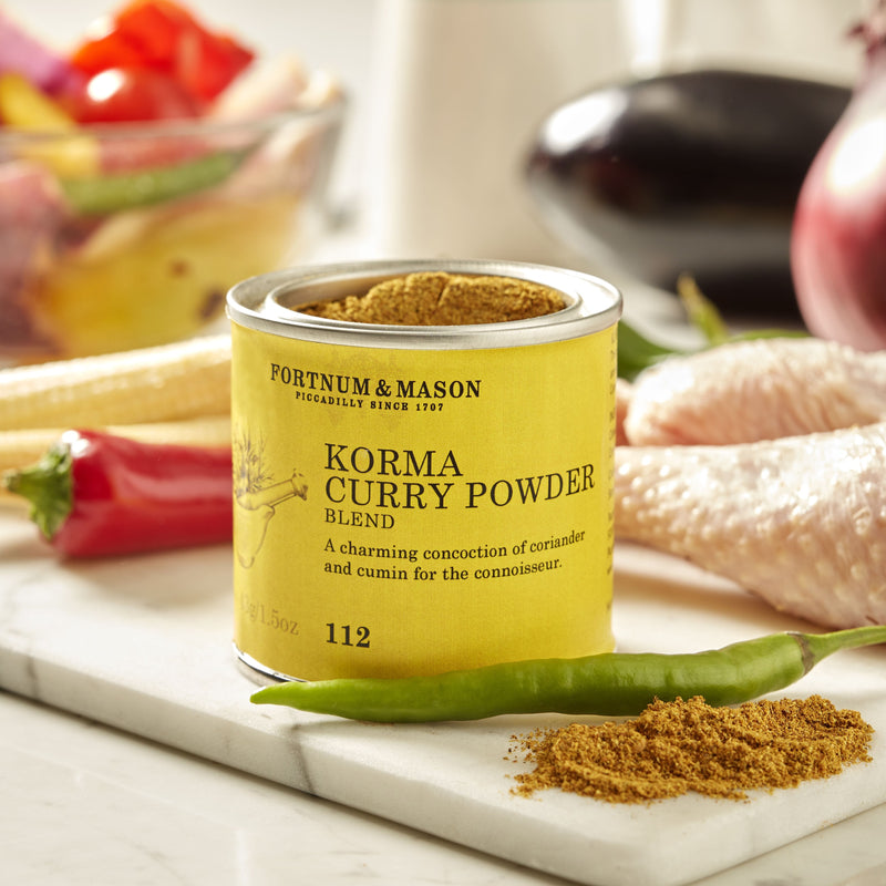 Korma curry spice tin No 112, imported from the UK
