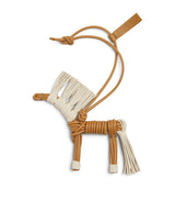 Harrods Bottega Veneta Leather Straw Horse Bag Charm - H12cm x W14cm x D2cm approx.- Buy online at McGrocer