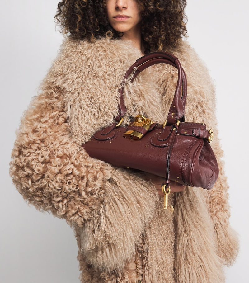 Chloé Paddington top-handle bag leather padlock charm, imported from the UK