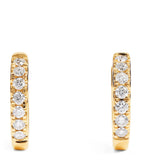 Harrods yellow gold diamond huggie earrings 0.20ctw, imported from the UK