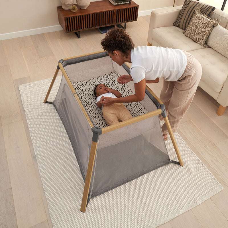 Tutti Bambini CoZee Go Travel Cot Oak Charcoal (British brand)
