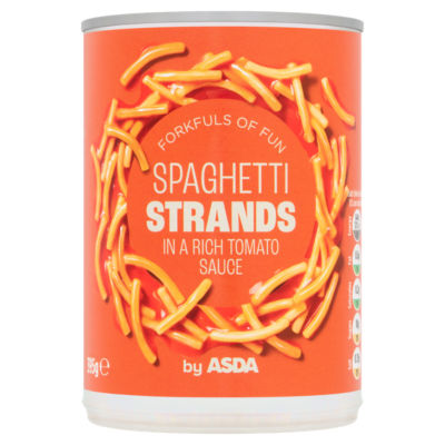 ASDA spaghetti in tomato sauce 395g - British product