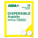 ASDA dispersible aspirin 300mg tablets 16 - British product