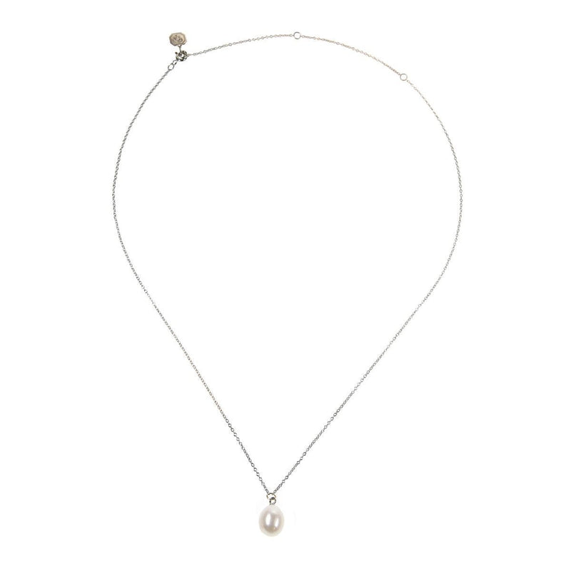 Coleman Douglas single white pearl drop necklace, imported from the UK