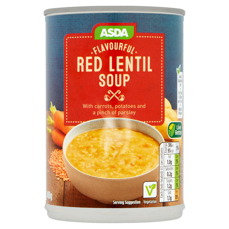 ASDA hearty red lentil soup 400g - British product