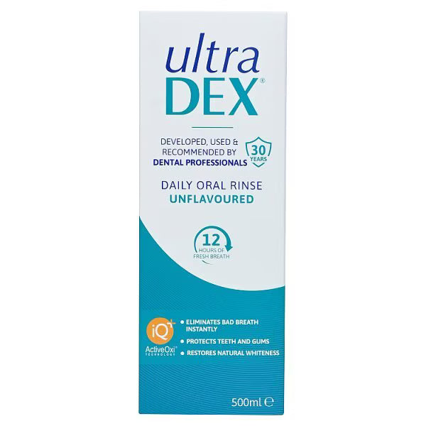 UltraDEX Daily Oral Rinse Unflavoured 500ml (British brand)