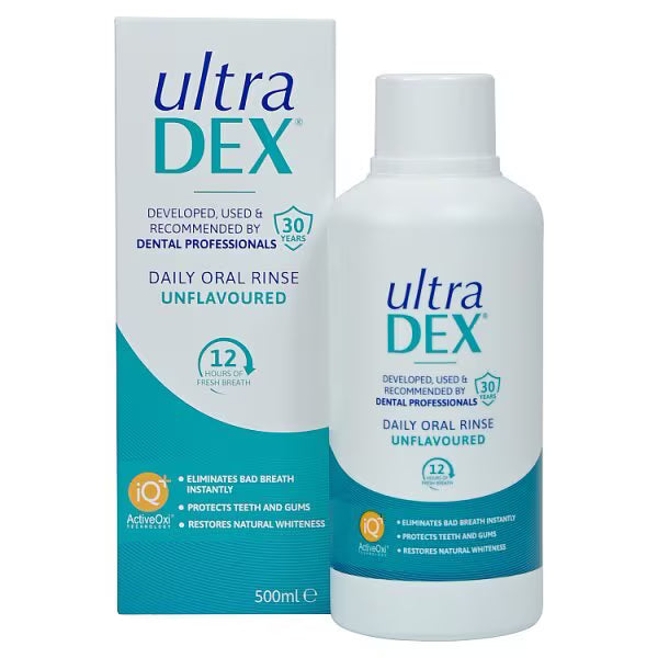 UltraDEX Daily Oral Rinse Unflavoured 500ml (British brand)