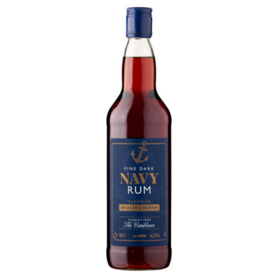 ASDA Fine Dark Navy Rum bottle 70cl - British product