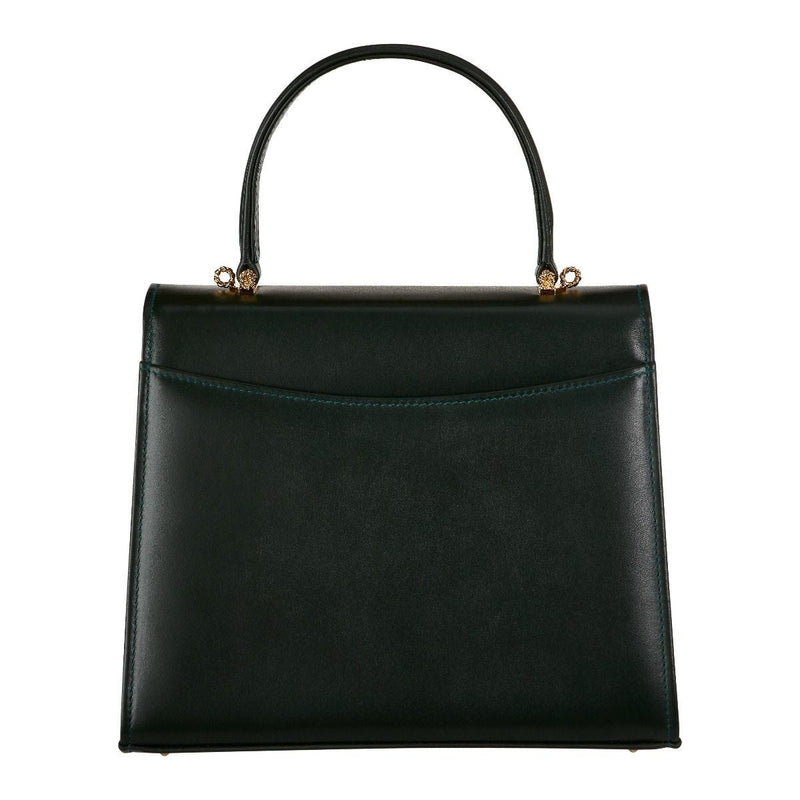 Launer Traviata calf leather tote handbag in Bottle Green - British product