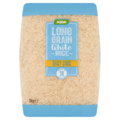ASDA Easy Cook Long Grain White Rice 2kg, imported from the UK