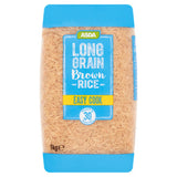 ASDA easy cook long grain brown rice 1kg, imported from the UK