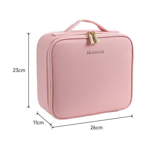 Livingandhome Travel Makeup Bag with LED Mirror Pink, UK version