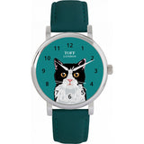 Superdrug Toff London Green Ladies Black And White Cat Head Watch- Buy online at McGrocer