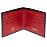 Ettinger billfold wallet black and red leather, UK version