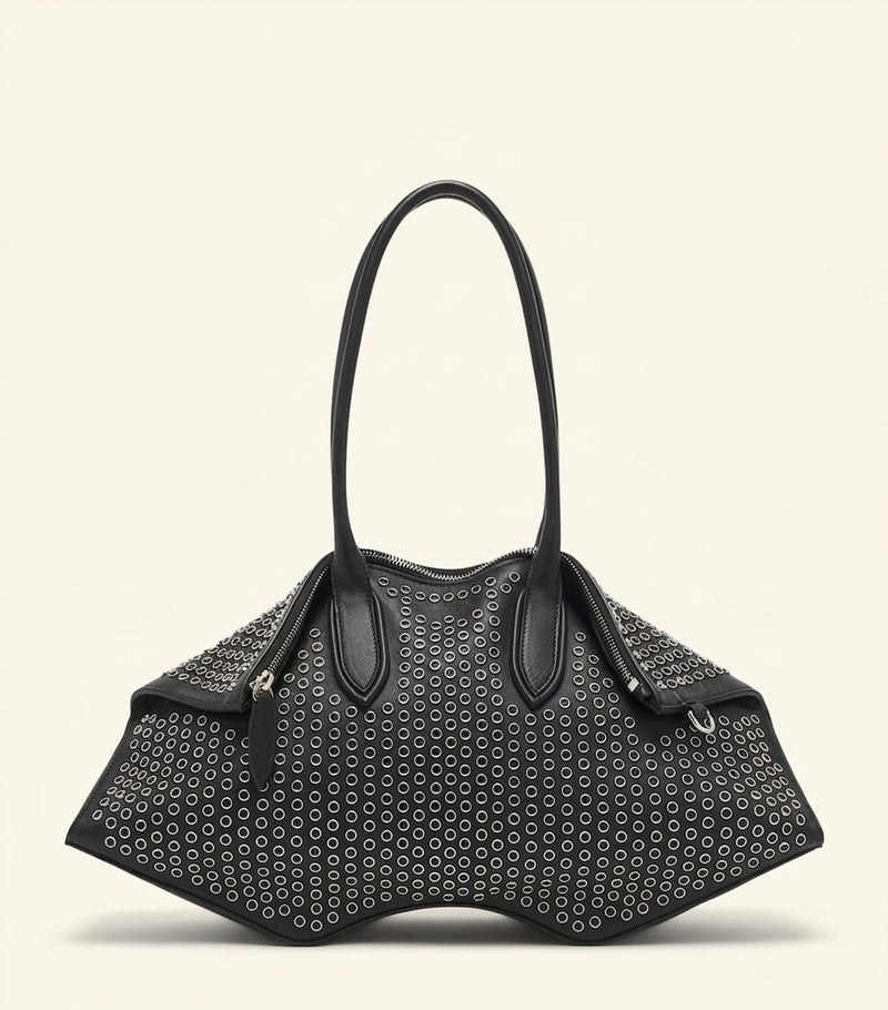 McQueen leather studded Manta top-handle bag, UK version