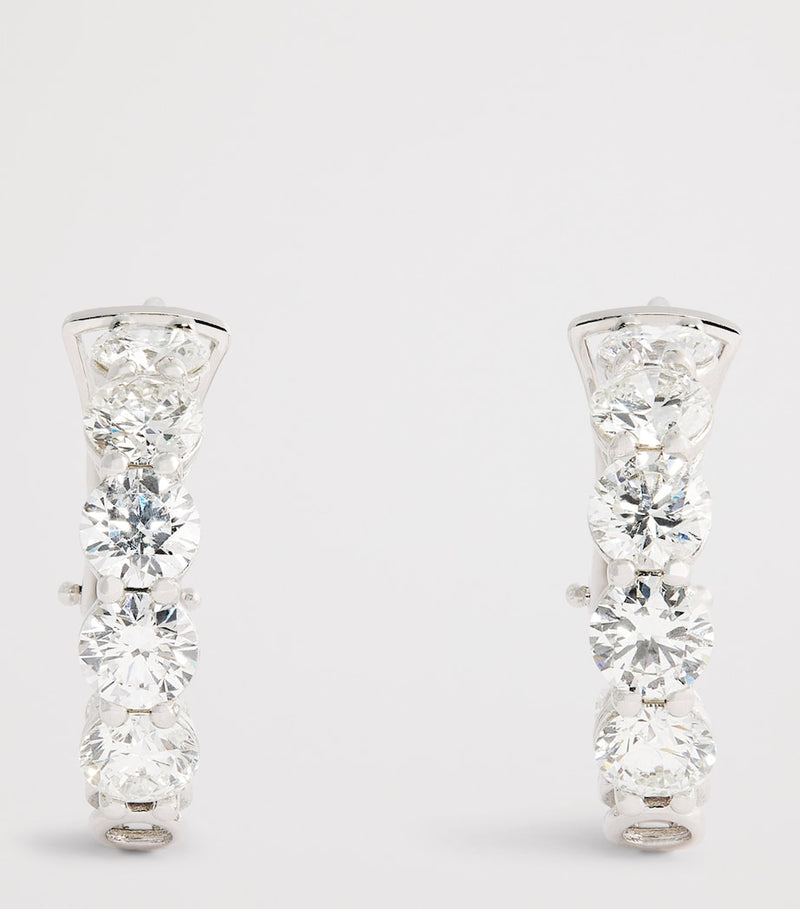 Harrods white gold diamond hoop earrings 4.54ctw (British brand)