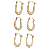 Revere 9ct gold mini creole earrings set of 3 pairs - (British brand)