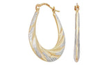 Revere 9ct gold diamond cut creole hoop earrings 25mm drop - British product