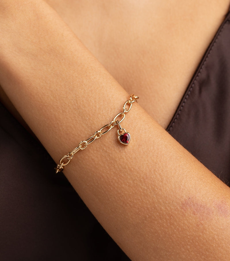 Astrid & Miyu gold-plated silver heart charm with cubic zirconia - British product