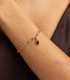 Astrid & Miyu gold-plated silver heart charm with cubic zirconia - British product