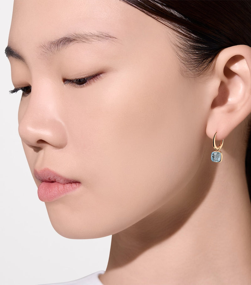 Pomellato Nudo blue topaz rose gold earrings - British product