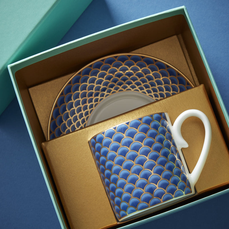 Fortnum's blue coffee cup and saucer, imported from the UK