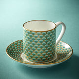 fortnum Fortnum's Coffee Cup & Saucer, Eau de Nil- Buy online at McGrocer