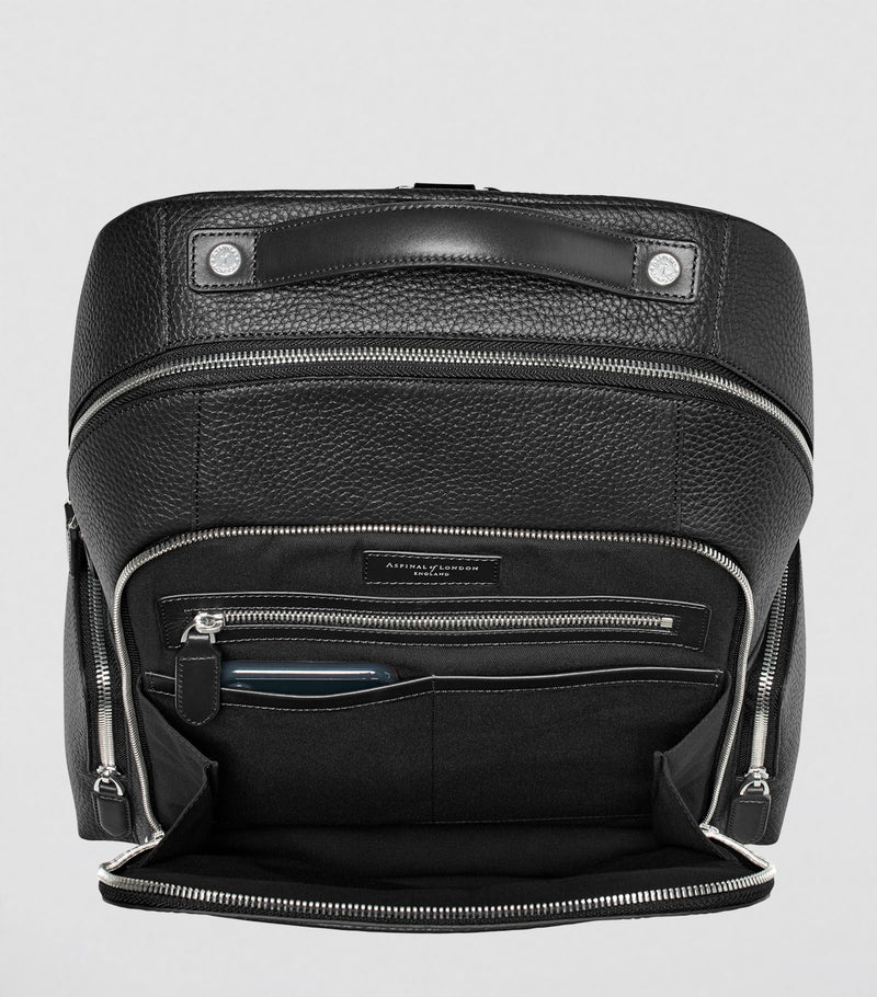 Aspinal London Pebble Leather Reporter Backpack, imported from the UK