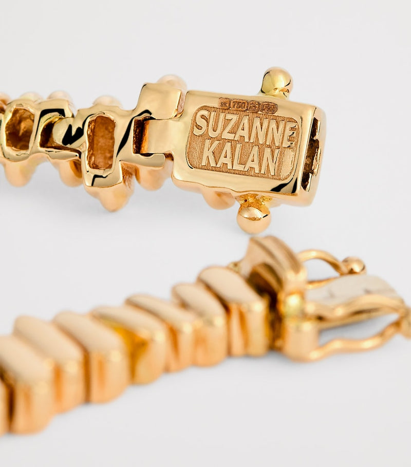 Suzanne Kalan rose gold golden tennis bracelet, imported from the UK