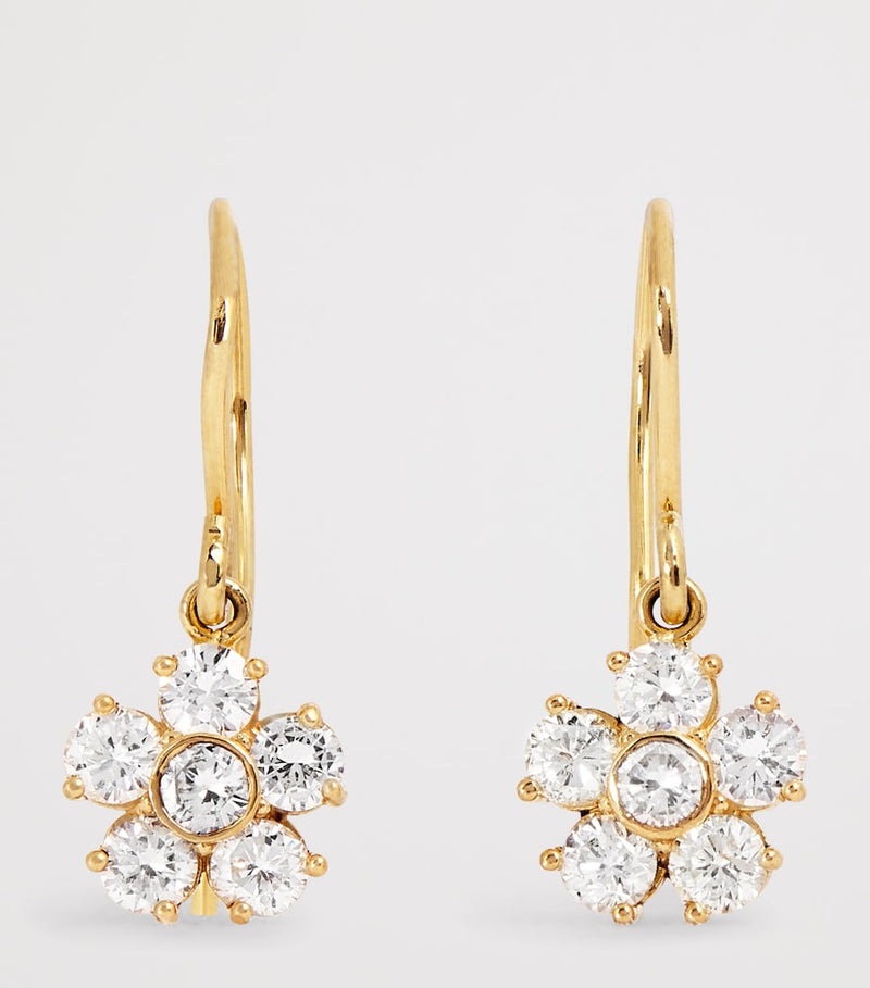 Jennifer Meyer large yellow gold and diamond Edith earrings - British product