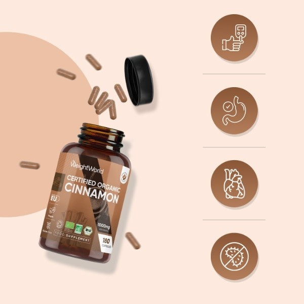 WeightWorld organic cinnamon capsules 1000mg 180 capsules - British product