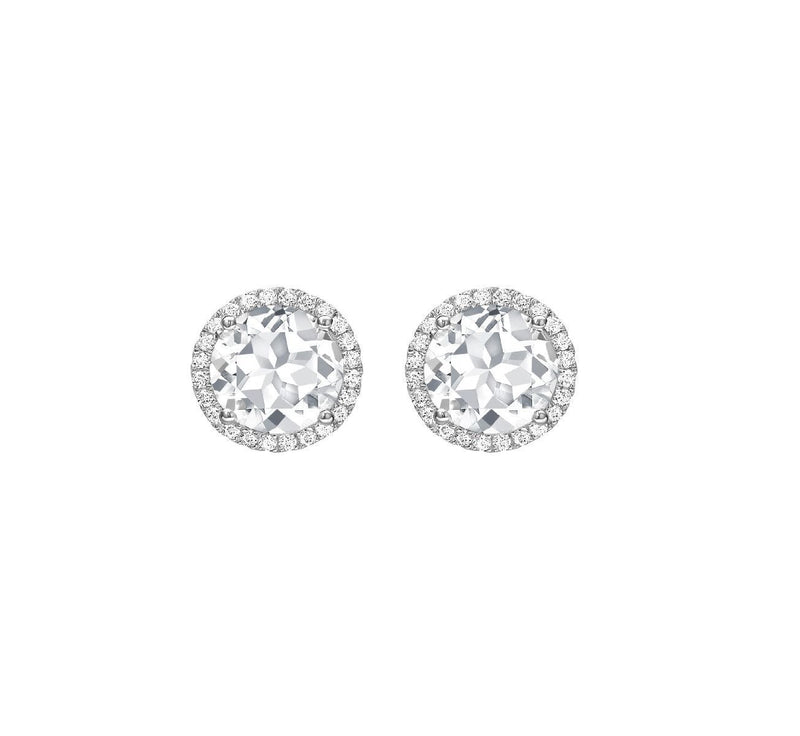 Kiki McDonough Grace topaz diamond stud earrings 18ct white gold (British brand)